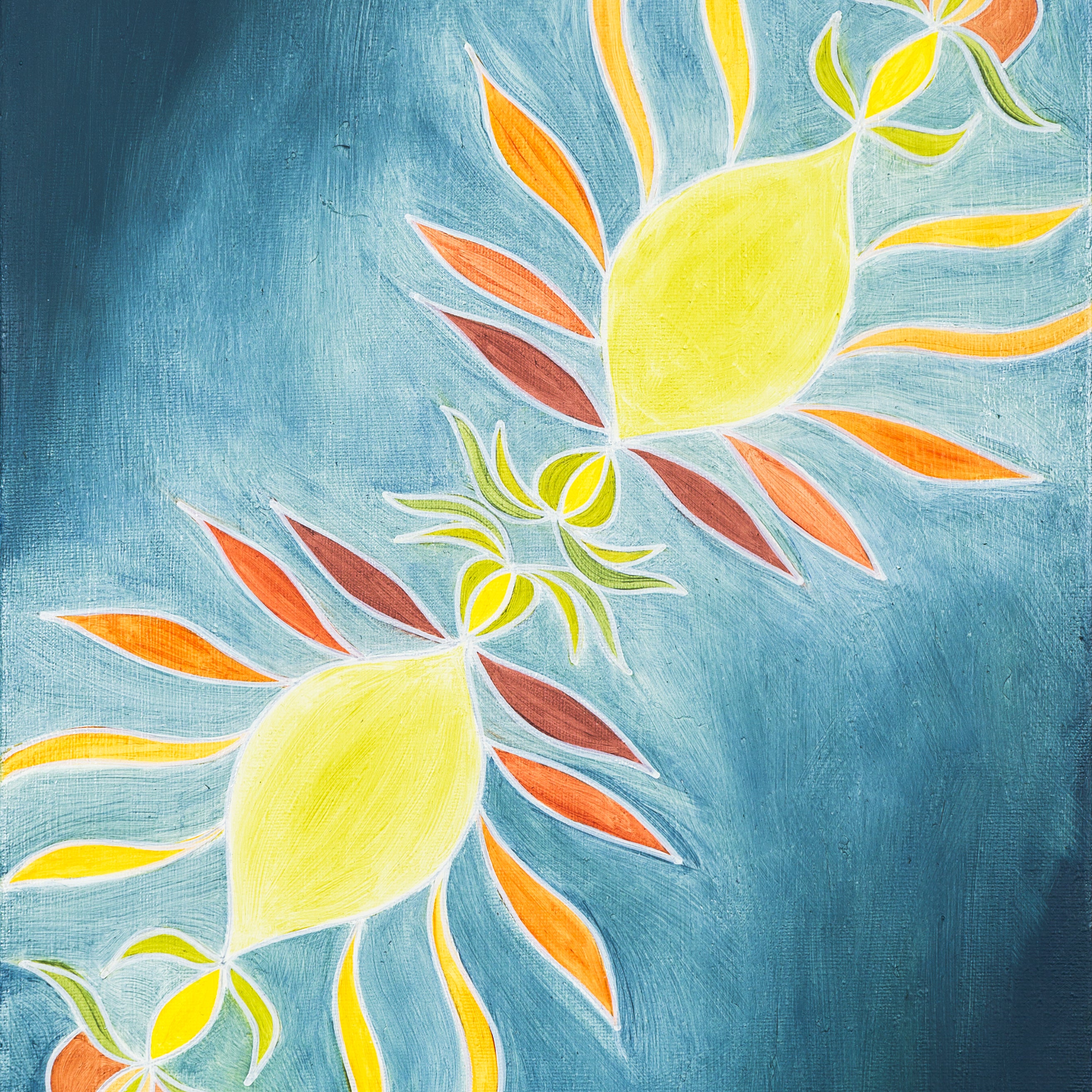 'Primordial Growth' is a 14 by 11 inch oil painting on canvas by Meagan Jain