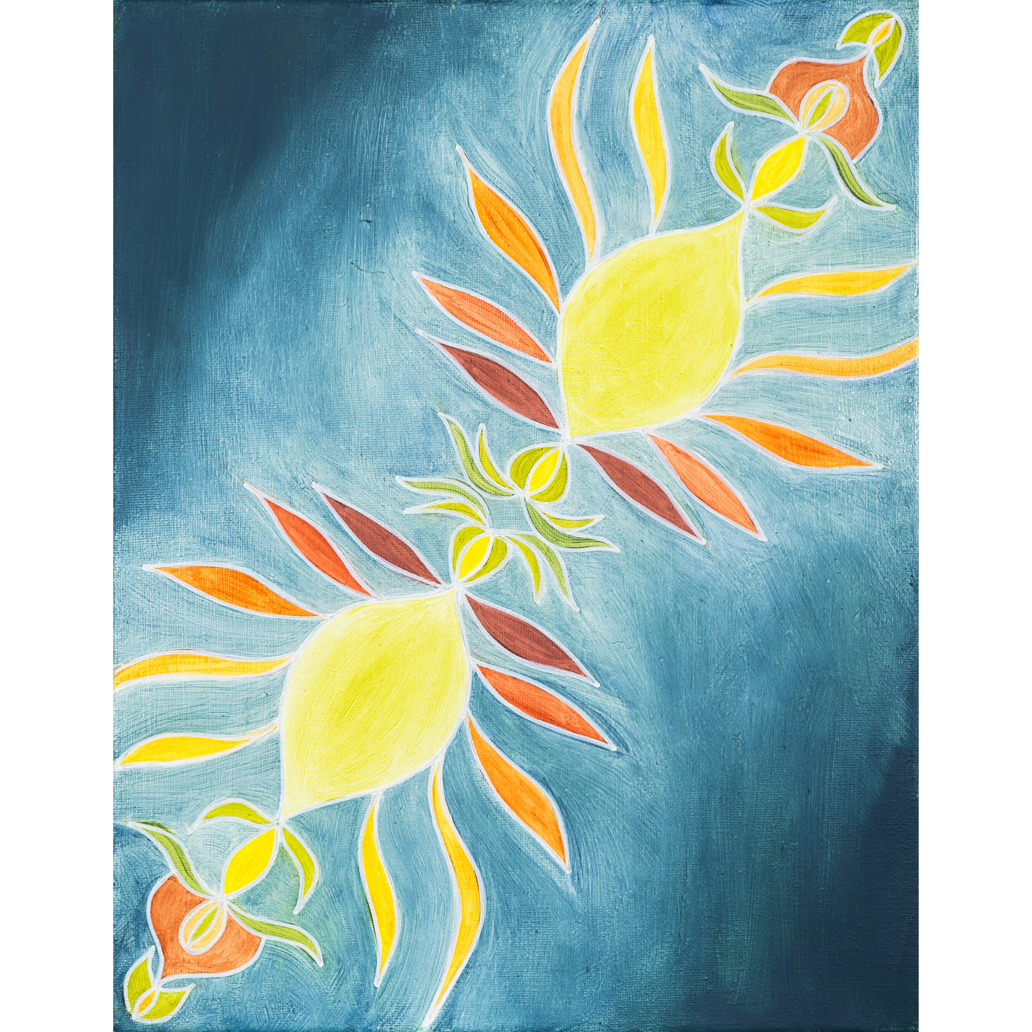 'Primordial Growth' is a 14 by 11 inch oil painting on canvas by Meagan Jain